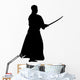 Samurai with Katana Silhouette Wall Decal