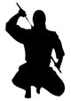 Samurai Silhouette Unsheathing Katana Wall Decal