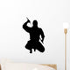 Samurai Silhouette Unsheathing Katana Wall Decal