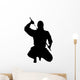 Samurai Silhouette Unsheathing Katana Wall Decal