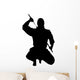 Samurai Silhouette Unsheathing Katana Wall Decal