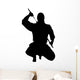 Samurai Silhouette Unsheathing Katana Wall Decal
