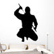 Samurai Silhouette Unsheathing Katana Wall Decal