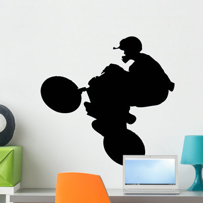 Motocross Wall Decal shown on a wall