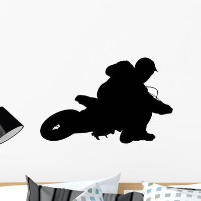 Motocross Wall Decal shown on a wall