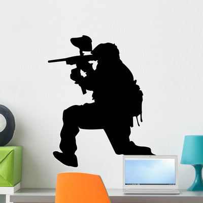 Paintball Wall Decal shown on a wall