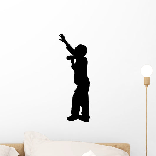 Boy Singing Microphone Silhouette Wall Decal