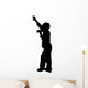 Boy Singing Microphone Silhouette Wall Decal