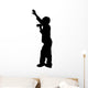 Boy Singing Microphone Silhouette Wall Decal
