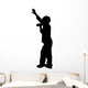 Boy Singing Microphone Silhouette Wall Decal