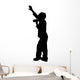 Boy Singing Microphone Silhouette Wall Decal