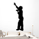 Boy Singing Microphone Silhouette Wall Decal