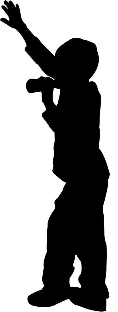 Boy Singing Microphone Silhouette Wall Decal