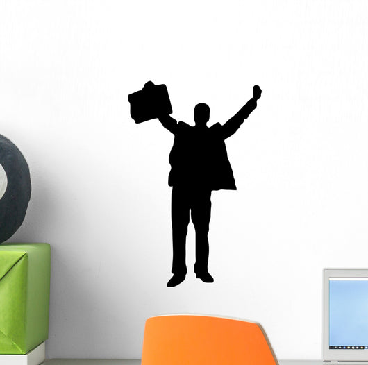 Businessman Standing Holding Briefcase Wall Decal