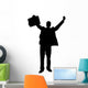 Businessman Standing Holding Briefcase Wall Decal