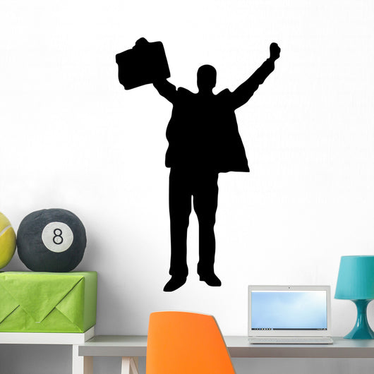Businessman Standing Holding Briefcase Wall Decal