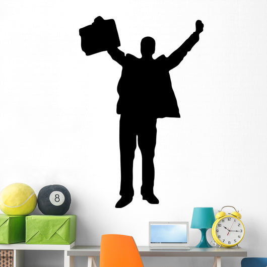 Businessman Standing Holding Briefcase Wall Decal