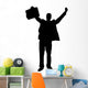 Businessman Standing Holding Briefcase Wall Decal