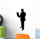 Businessman Holding Laptop Silhouette Wall Decal