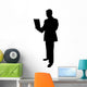 Businessman Holding Laptop Silhouette Wall Decal