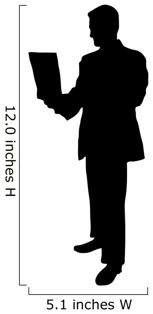 Businessman Holding Laptop Silhouette Wall Decal