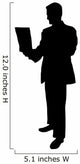 Businessman Holding Laptop Silhouette Wall Decal