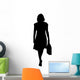 Businesswoman Standing Holding Briefcase Wall Decal
