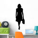 Businesswoman Standing Holding Briefcase Wall Decal
