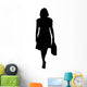 Businesswoman Standing Holding Briefcase Wall Decal