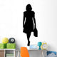 Businesswoman Standing Holding Briefcase Wall Decal