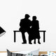 Elderly Couple Park Bench Wall Decal