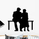 Elderly Couple Park Bench Wall Decal