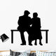 Elderly Couple Park Bench Wall Decal