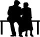Elderly Couple Park Bench Wall Decal