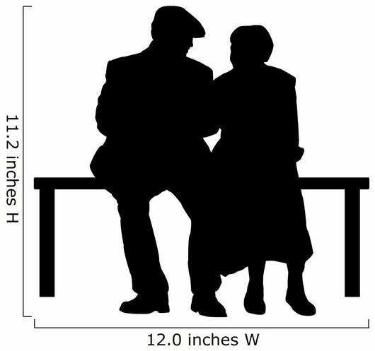 Elderly Couple Park Bench Wall Decal