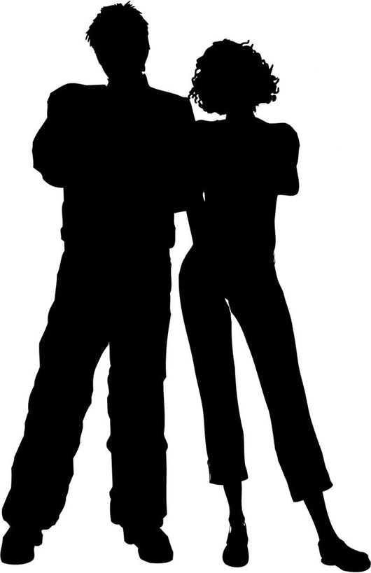 Man and Woman Standing Wall Decal