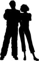 Man and Woman Standing Wall Decal