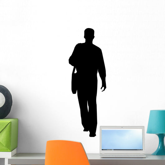 Man Carrying Bag Shoulder Wall Decal