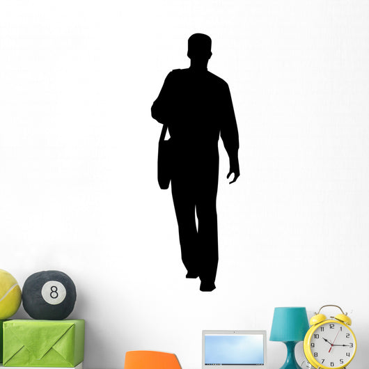 Man Carrying Bag Shoulder Wall Decal
