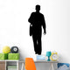 Man Carrying Bag Shoulder Wall Decal