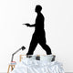 Man Holding Gun Silhouette Wall Decal
