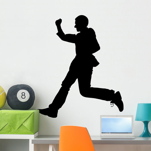 Man Suit Jumping Silhouette Wall Decal