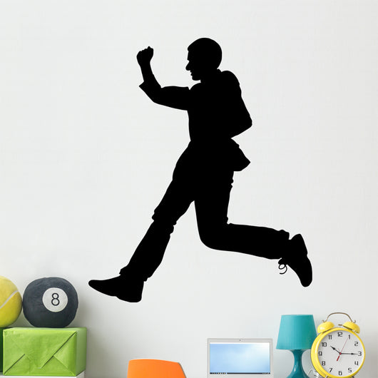 Man Suit Jumping Silhouette Wall Decal
