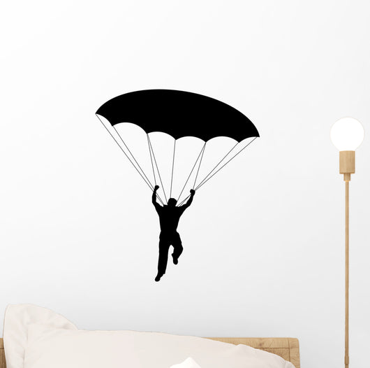 Man Parachuting Silhouette Wall Decal