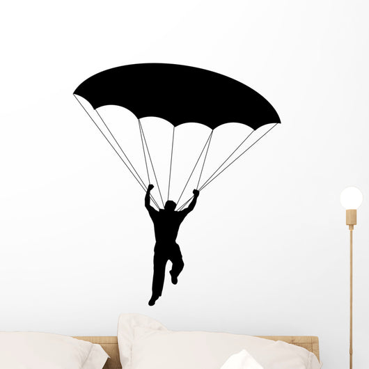 Man Parachuting Silhouette Wall Decal