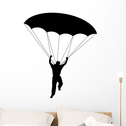 Man Parachuting Silhouette Wall Decal