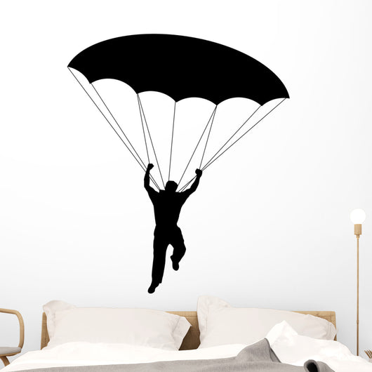 Man Parachuting Silhouette Wall Decal
