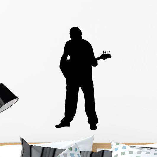 Man Playing Guitar Strumming Wall Decal