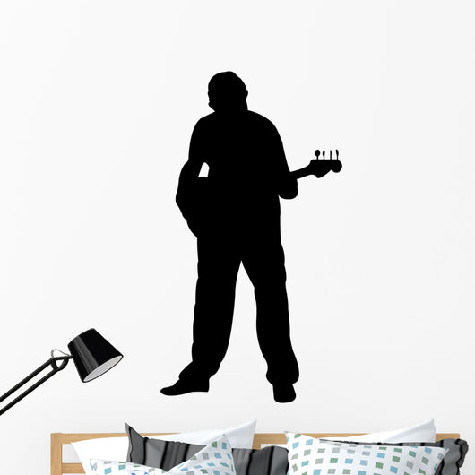 Man Playing Guitar Strumming Wall Decal
