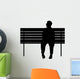 Man Sitting Park Bench Wall Decal